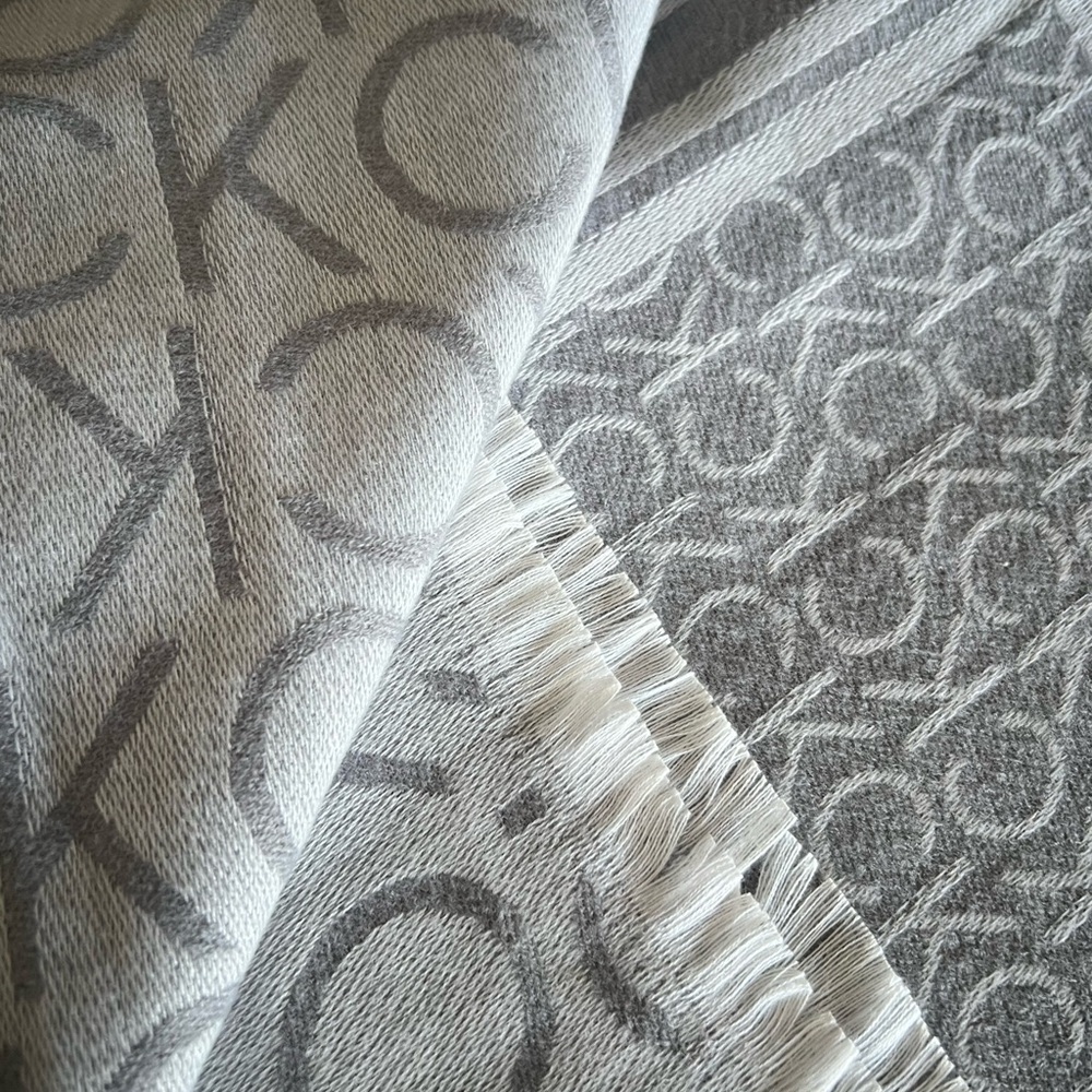 Calvin Klein Gray Monogram Scarf